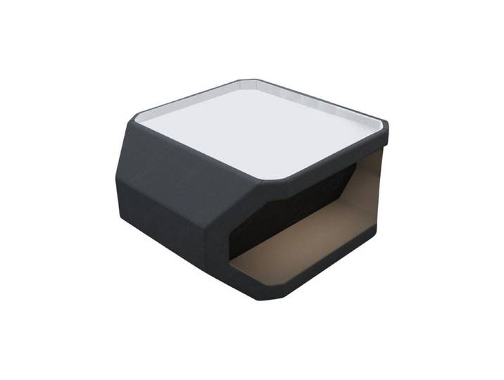 Sofa Dreams Couchtisch Asti, Mikrofaser Bezug in Grau, Akzentfarbe Kunstleder Schwarz