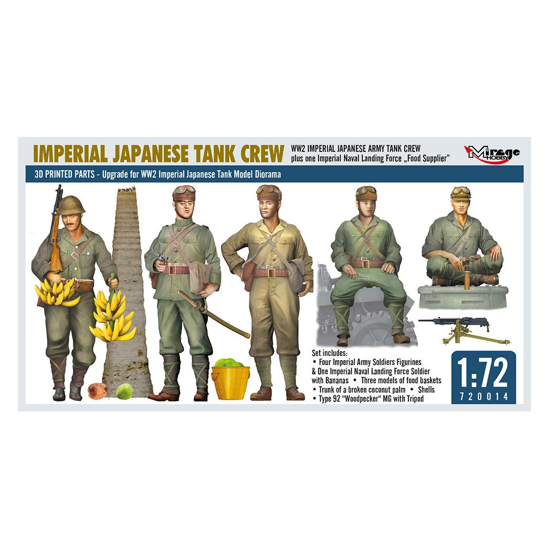 Mirage Hobby WW2 IMPERIAL JAPANESE TANK CREW + one Imperial Naval Landing Force Food Supplier (720014)