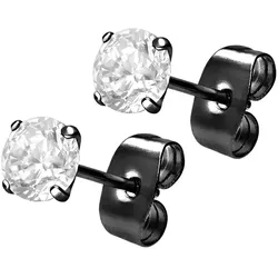 Chirurgenstahl Ohrstecker EINGEFASSTER KRISTALL