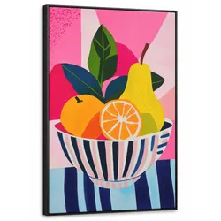 LEINWAND Bilder mit Rahmen - Obst - Abstrakter Hintergrund - Rosa - 60x90