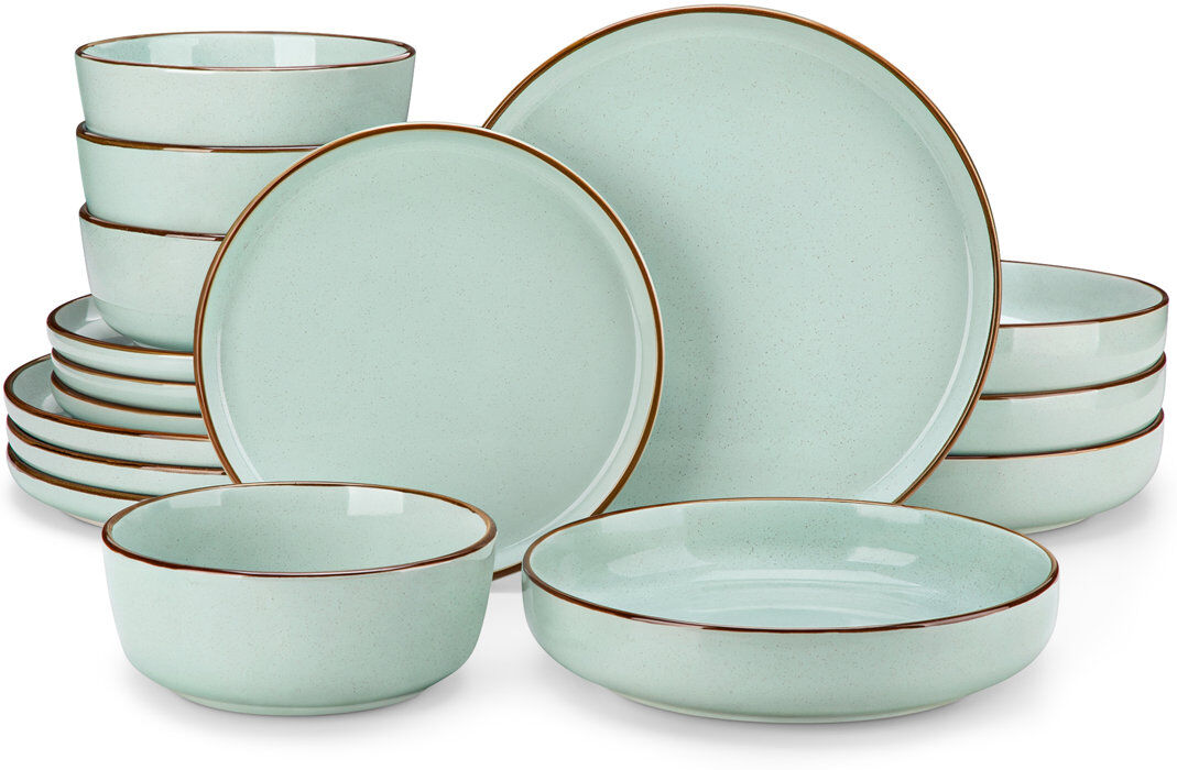 Vancasso Stoneware Dinnerware Set 16 Piece - Service for 4 Green 16