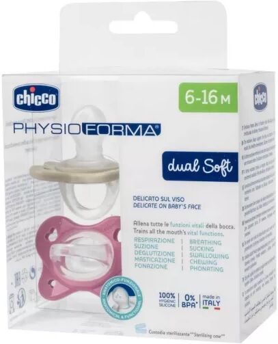 Chicco PhysioForma Chupetes Dual Soft Beige/Rosa x2 6-16m