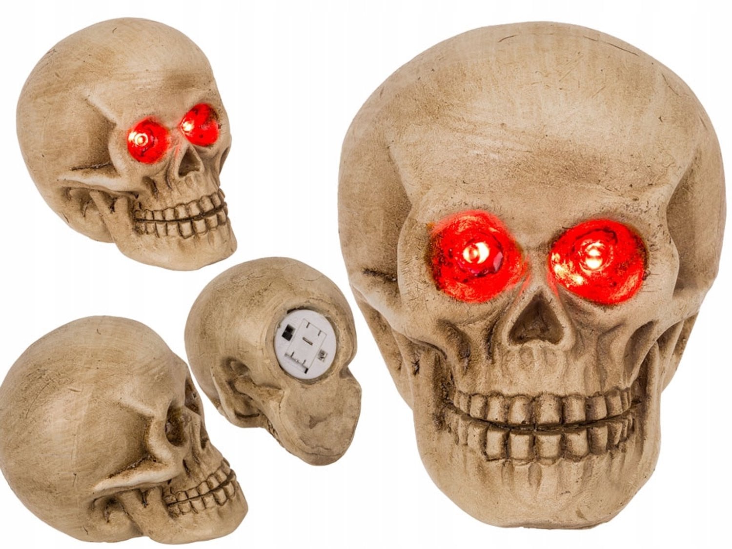 Merkloze LED Schedel met Rode Ogen voor Halloween Decoratie