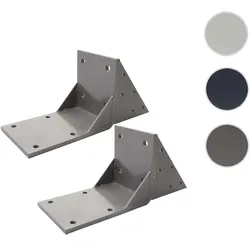 2er-Set Dachsparrenadapter für Kassetten-Markise T122 T123, Dachsparren Halterung Adapter ~ grau