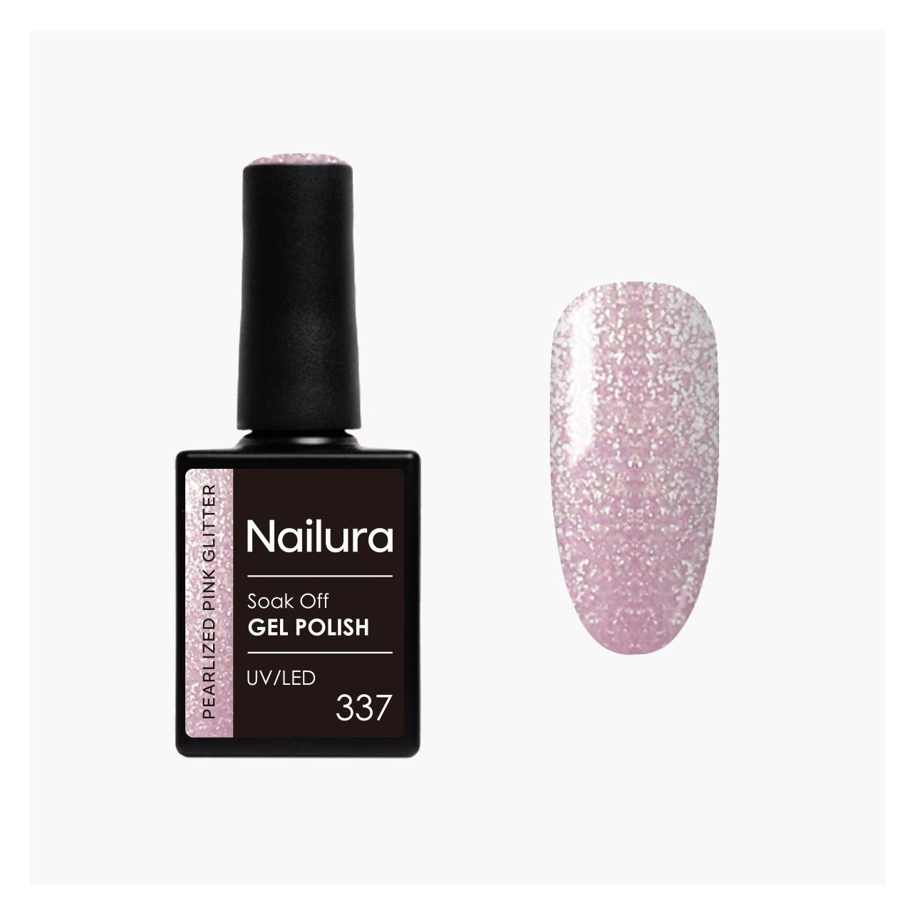 Nailura - Gel Polish 337 - Pearlized Pink Glitter - 10 ml (Pearlized Pink Glitter) (70356)
