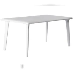 Rechteckiger Tisch 160x90 Dessa Resol Kunststoff Weiß