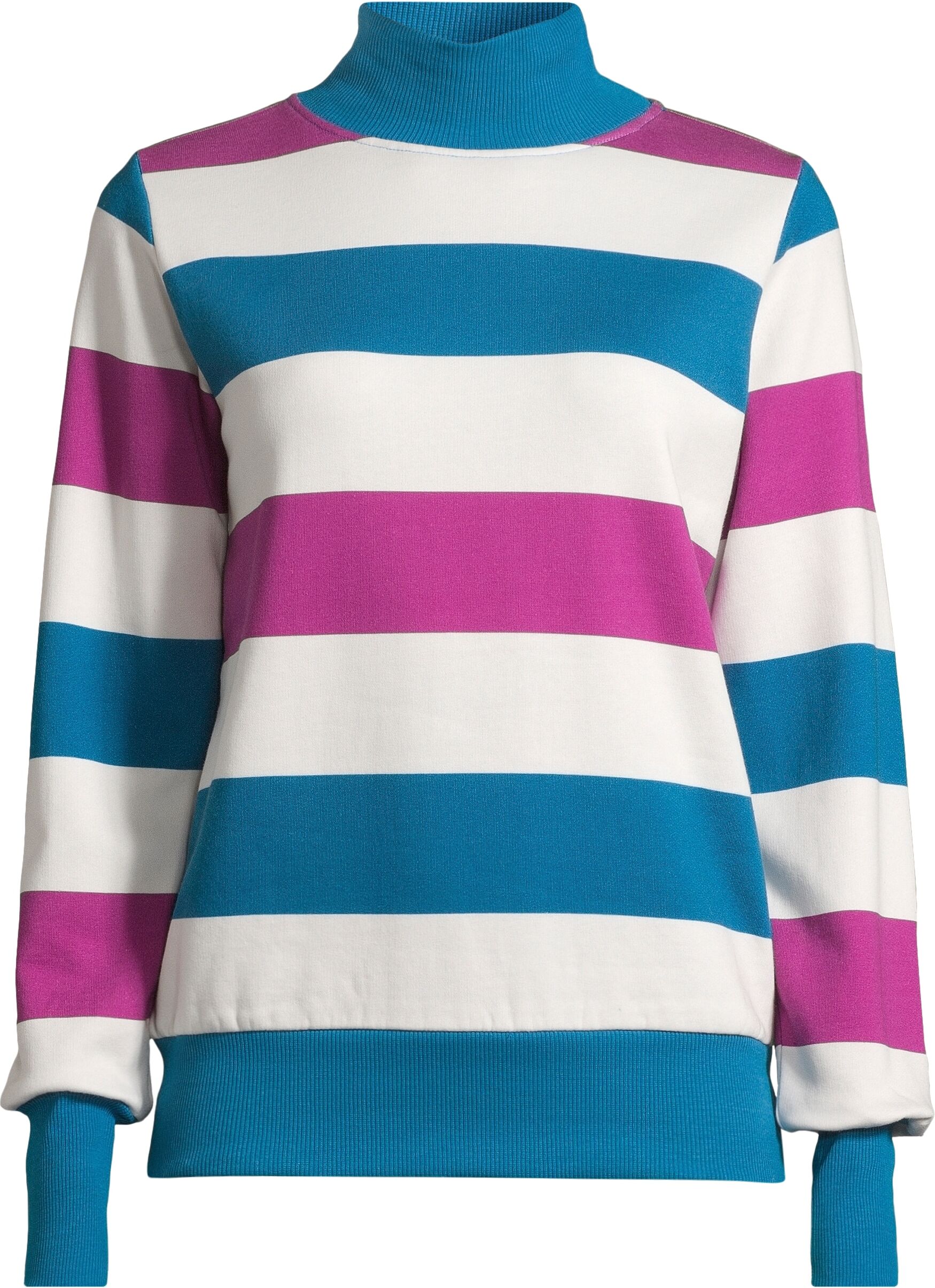 Sweatshirt SALZHAUT "Sweatshirt REDD", Damen, Gr. XS, lila (sanftes weiß, plum, fjord), Obermaterial: 80% Baumwolle CO. 20% Polyester PES., Sweatshirts Sweatshirt