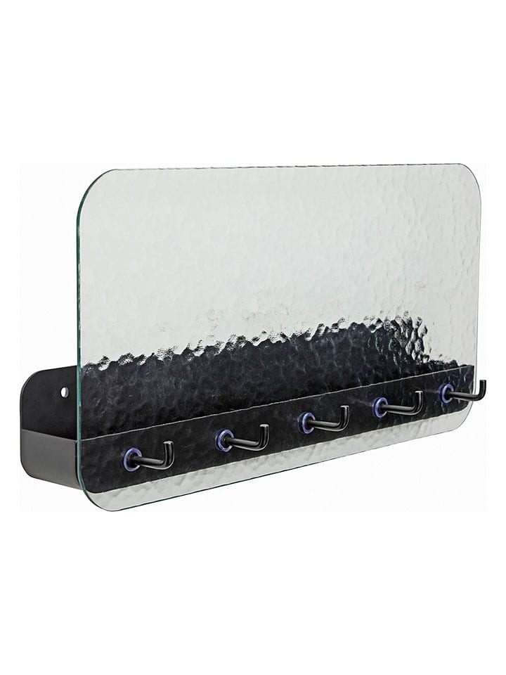 Hübsch Wandregal "Shack" in Schwarz - (B)60 x (H)30 x (T)13 cm - onesize