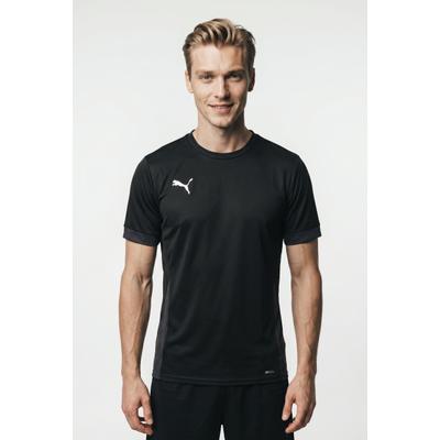 Fußballtrikot PUMA "TEAMGOAL MATCHDAY JERSEY", Herren, Gr. 3XL, schwarz (puma schwarz, puma weiß, flat schwarz gray), Interlock, Obermaterial: 100% Polyester, unifarben, regular fit normal, Rundhals, Trikots Fußballtrikot, Trikot, für Sportmode und...