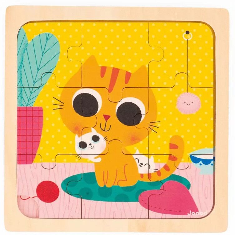 Puzzle en bois Chat Peanut 9 pcs - Janod