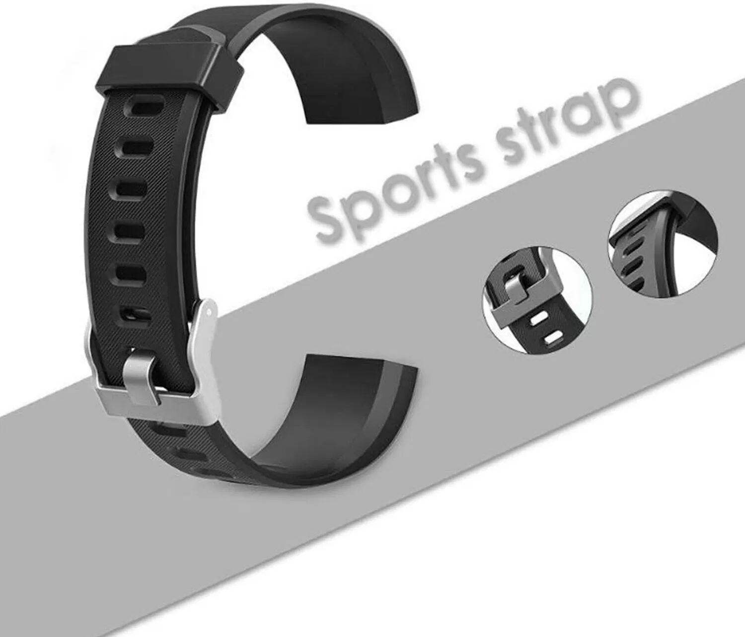 INF Ersatzarmband für ID115 Plus HR/ID115 Plus Fitnessarmband Schwarz