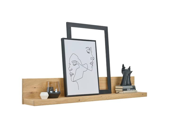 Linea Natura Wandboard, Eiche, Holz, Kerneiche, furniert, massiv, 154x24x24 cm, Küchen, Küchenmöbel, Küchenregale