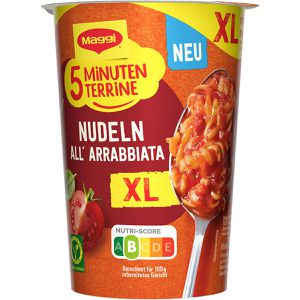 Maggi Fertiggericht 5 Minuten Terrine XL, Nudeln All Arrabbiata, je 71g, 8 Stück