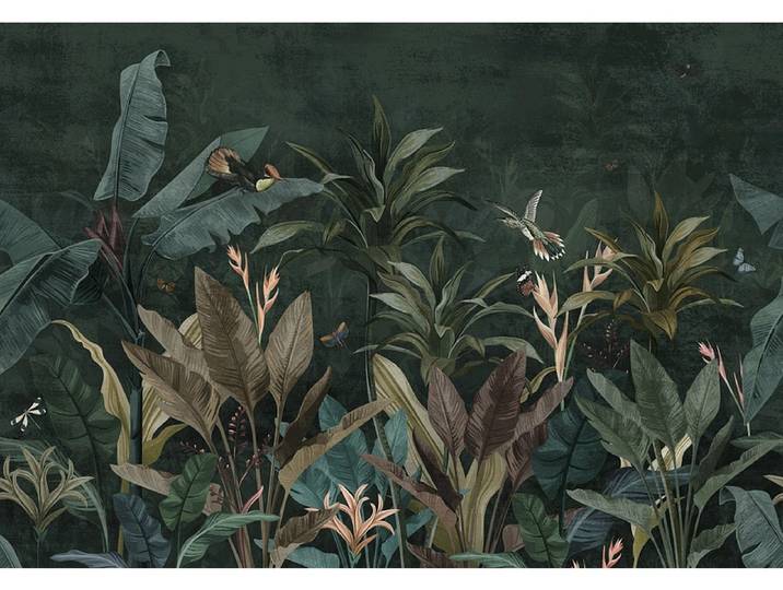 Tapete TROPICAL 2-teilig vliesfaser dunkelgrün 208x146x1cm