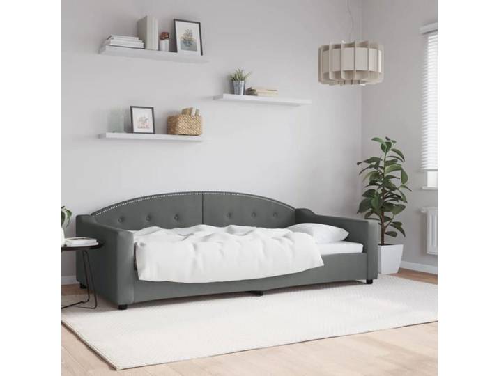 Lit journée/Lit de repos/1 place gris foncé 100x200 cm tissu Cdiscount2025  FAFA 9029139