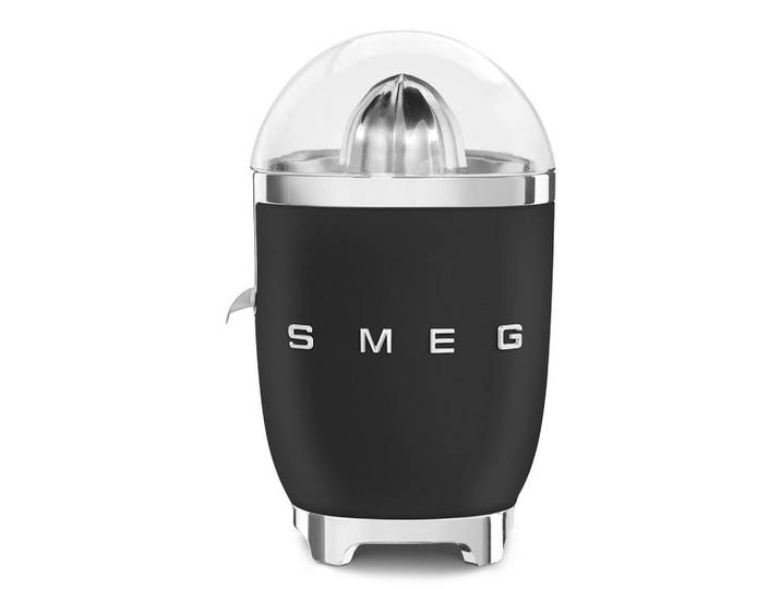 Smeg Zitronenpresse, Schwarz, Weiß, Metall, 16.6x28.1x16.6 cm, rutschfeste Gummifüße, Küchenzubehör, Küchenhelfer, Zitronenpressen