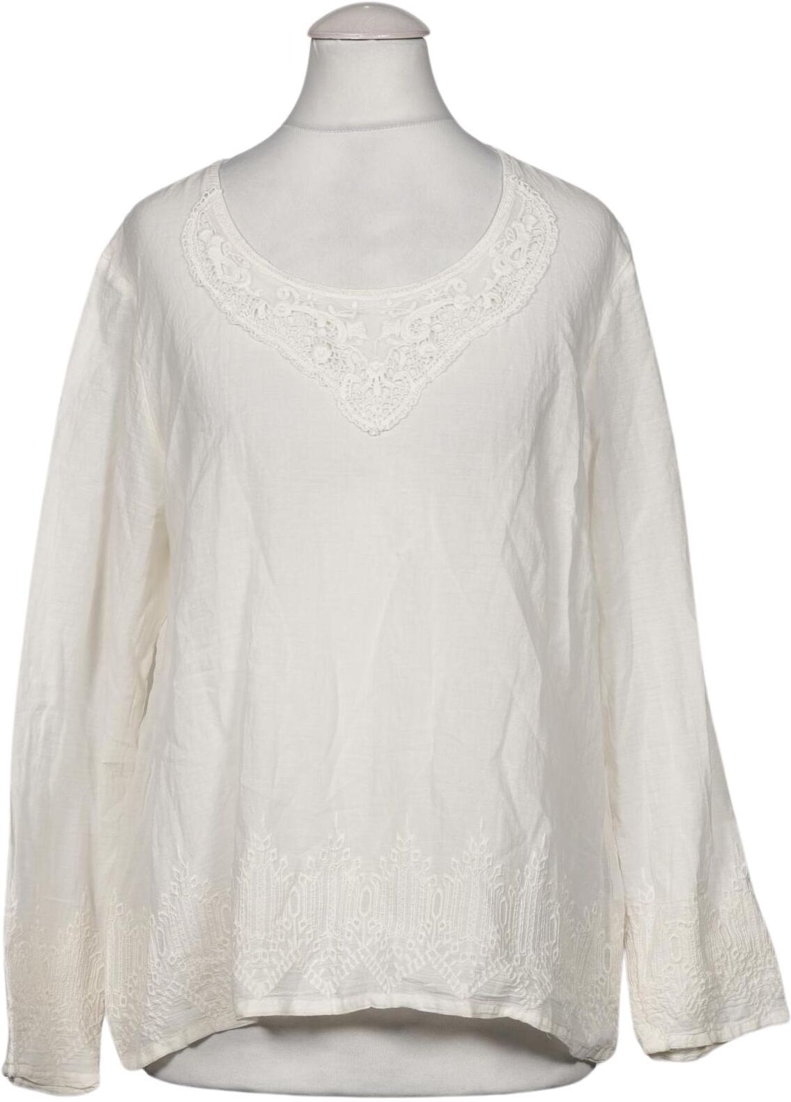 Ewa i Walla Damen Bluse, Cremeweiß, Gr. S, Baumwolle - Second Hand