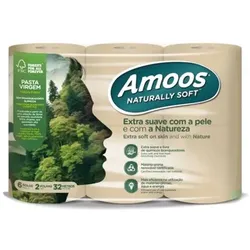 Haushalts-Toilettenpapier 32mts 2Fls Amoos Naturally 6un