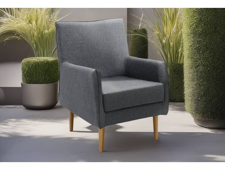 Sessel DOMO COLLECTION Sonce, individuell erweiterbar , grau (anthrazit), B:64cm H:84cm T:76cm, 88% Olefin, 12% Polyethylene, Sessel, Sessel, Polstersessel für Terrasse, Garten und Balkon, speziell für Outdoor