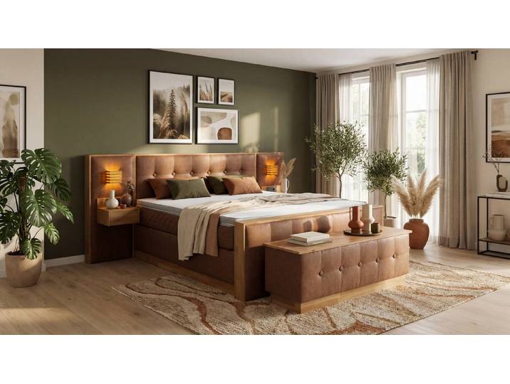 Meisterbetten Boxspringbett Zero3 (mit Bettkasten, Fußteil, 7-Zonen Taschenfederkernmatratzen, Ergoflex), Inklusive kostenloser Lieferung und Aufbau