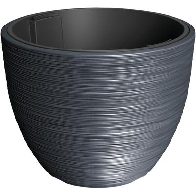Blumentopf PROSPERPLAST "FURU", grau (anthrazit), H:38,5cm Ø:47cm, Kunststoff, Pflanzgefäße