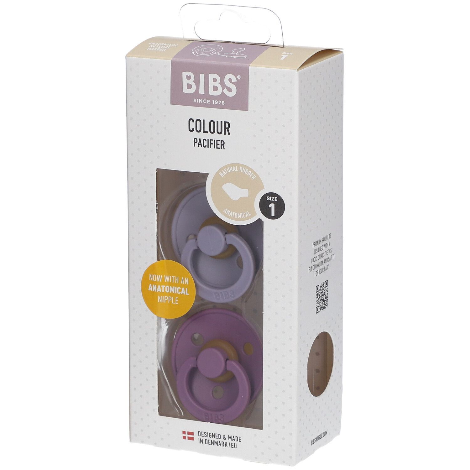 Bibs Fopspeen Anatomic Fossil - Mauve 0-6 Maanden 2 St Sauger