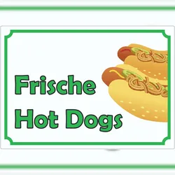 HB-Druck Frische Hot Dogs Aufkleber A1 (594x841mm)