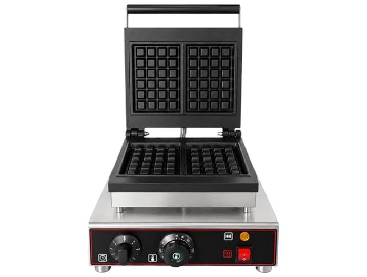 Gaufrier Professionnel à 2 Plaques Inox 1600 W avec thermostat réglable 50-300°C - Plaques en fonte