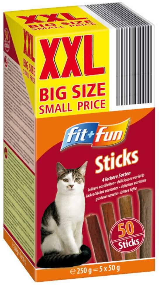 Fit and Fun Cat Sticks XXL 250G SALMONE POLLAME TACCHINO CONIGLIO