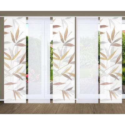 Schiebegardine HOME IN GREEN "RANDOW" Gr. 1, bunt, B:60cm H:245cm, Polyester, Gardinen, SET DIGITALDRUCK,BAMBUSOPTIK RECYCELT