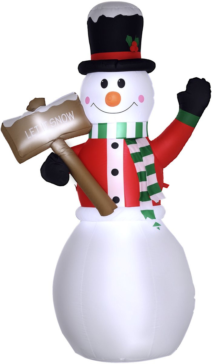 Opblaasbare sneeuwpop kerstdecoratie voor buiten met ventilator