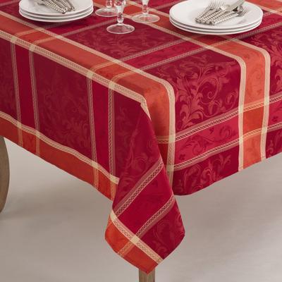 Saro Lifestyle Pumpion Collection Plaid Design Tablecloth
