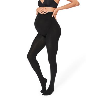 Strickstrumpfhose LAVANA, Damen, Gr. 44/46, schwarz, Obermaterial: 73% Baumwolle, 25% Polyamid, 2% Elasthan, unifarben, elastisch, Strumpfhosen, Schwangerschaft, mit extra Zwickel für angenehme Weite