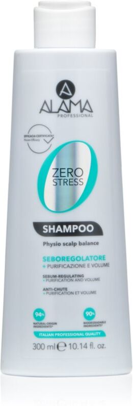 Alama Professional Zero Stress Sebum Regulating Shampoo shampoing pour cuir chevelu gras 300 ml