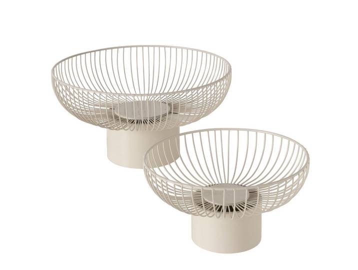 Boltze Home Obstschalen aus Metall Cindy Beige, Rund, 20 cm, Geschirr, Tischkultur & Serviergeschirr, Etageren