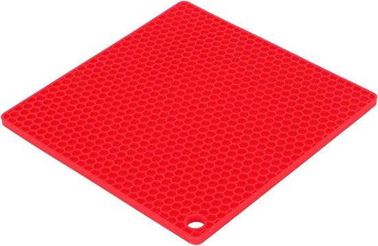 WAN Siliconen Isolatiekussen Rood - Hittebestendige Mat voor de Keuken - 17 x 17 cm