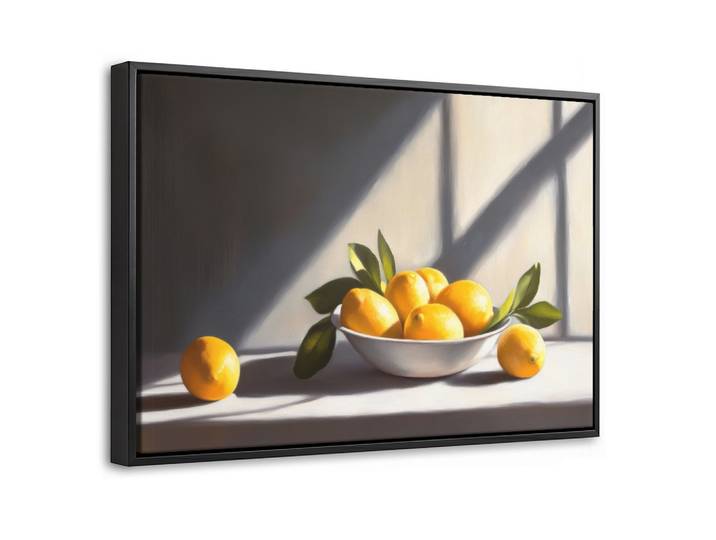 LEINWAND Bilder mit Rahmen - Zitronen - Stilleben - Gelb - 30x20
