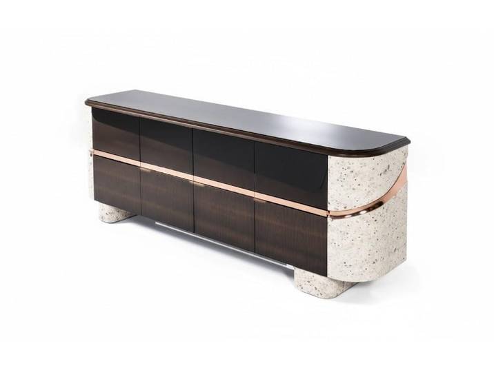 Xlmoebel Sideboard Modernes Sideboard mit braunen und kupferfarbenen Akzenten (1 St., 240 x 55 x 90 cm), Hergestellt in Europa
