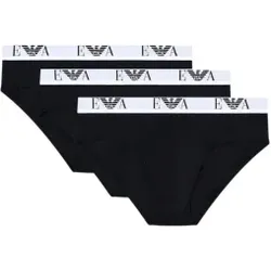 Emporio Armani für Herren. EM000258_AF14131 3er-Set schwarzer Baumwollslip aus Stretch (S), Heimtextilien, Baumwolle