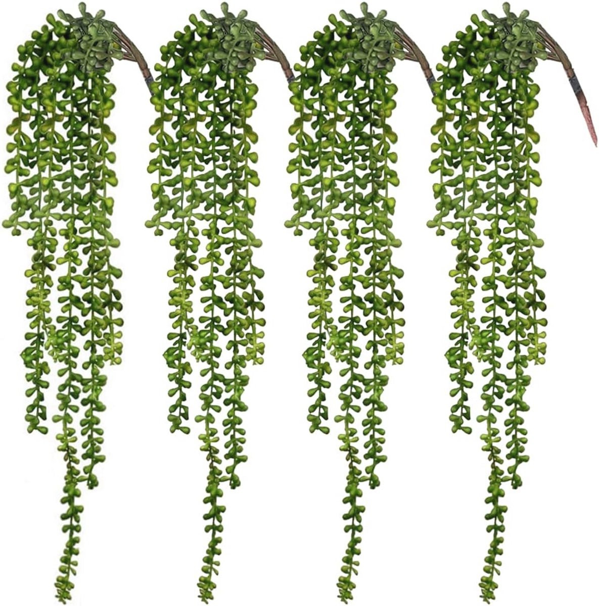 Set van 4 kunstmatige hangende vetplanten voor decoratie