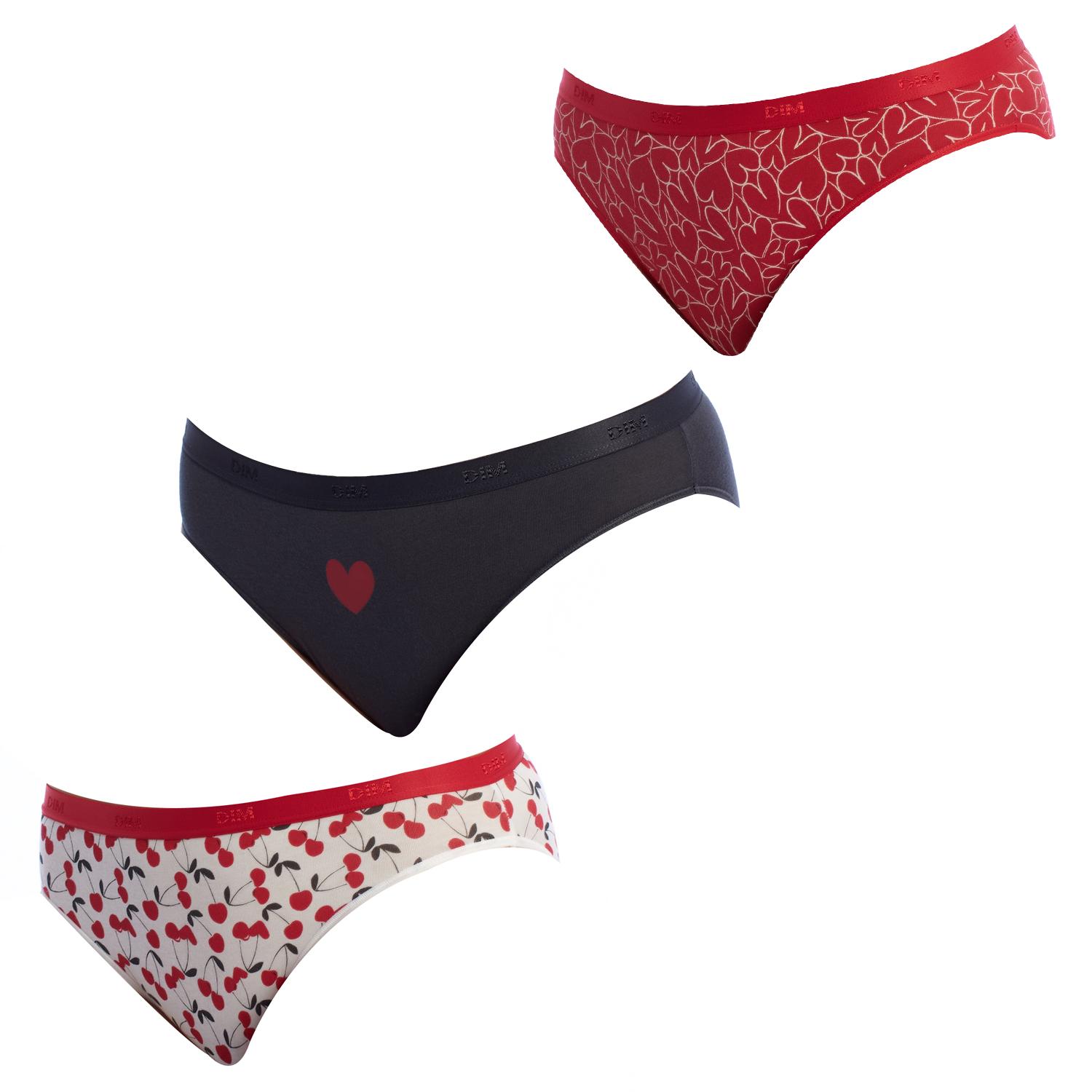 3er-Pack Slips aus Stretch-Baumwolle D4C17 für Damen