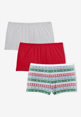 Plus Size Women's Boyshort 3-Pack by Comfort Choice in Fairisle Pack (Size 11) Underwear