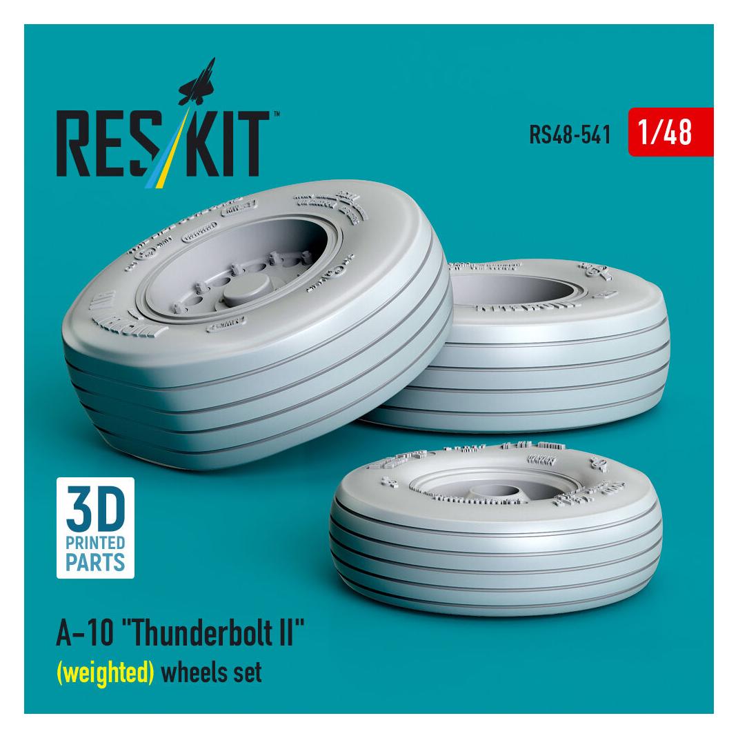 ResKit A-10 Thunderbolt II (weighted) wheels set (3D Printed) (RS48-0541)
