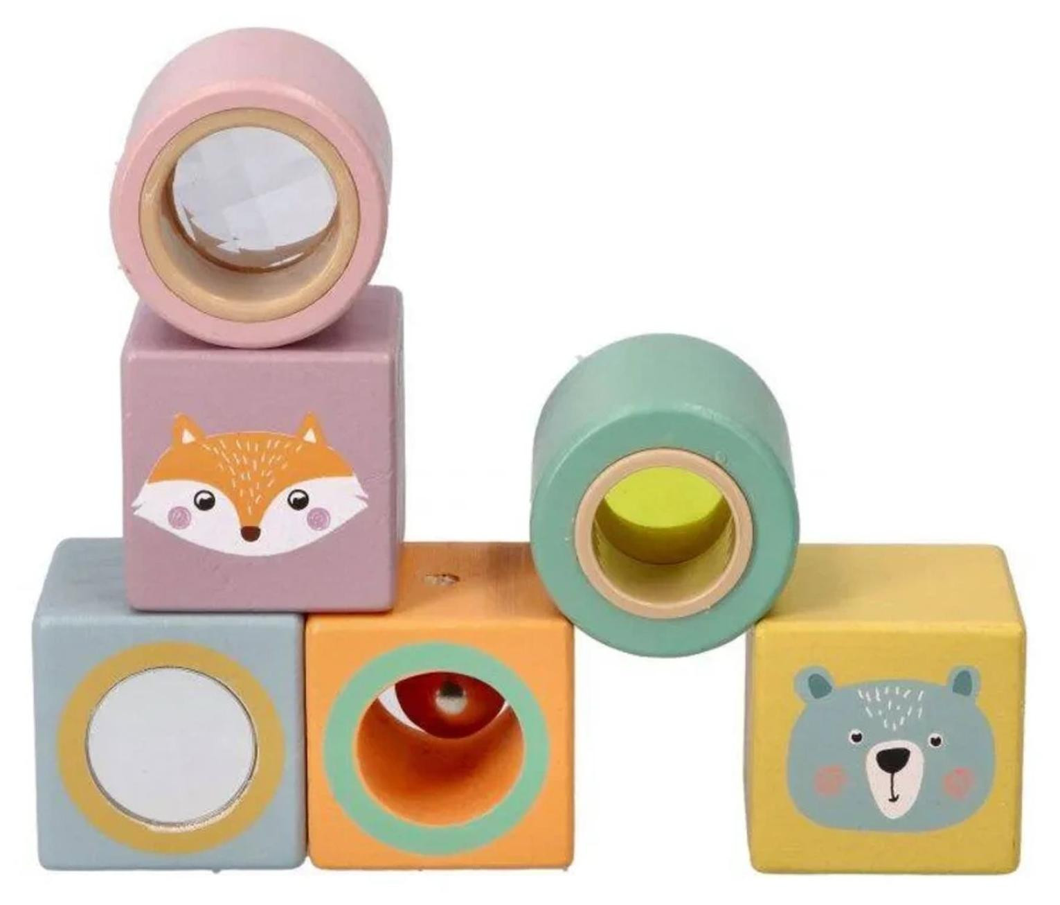 Adam Toys Houten Blokken met Rollende Dierenfiguur