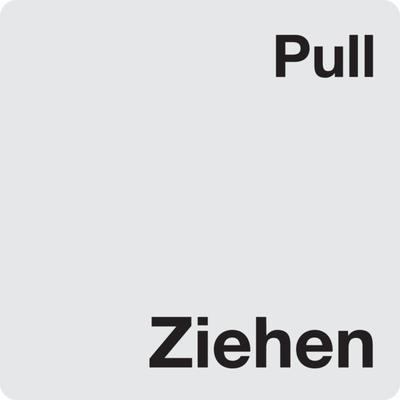 Türschild, Ziehen/Pull, 60 x 60 mm - 60x60x0.5 mm Aluminium glatt