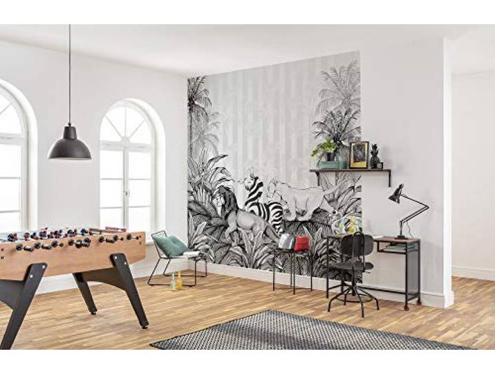 Komar Disney Vlies Fototapete Lion King Monochrome Größe: 300 x 280 cm (Breite x Höhe), Bahnbreite 50 cm Tapete, Wandbild, Dekoration, Wandbelag, Kinderzimmer, Schlafzimmer DX6-009, bunt