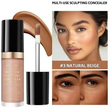 Inspired Finds Flawless Multi Use Concealer Cream Long Lasting Foundation Concealer Hydrating Oil Free Contour & Highlight Makeup natural Beige