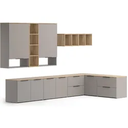 Vicco, Wohnwand, Wohnwand Wido, Greige/Sonoma, 9 Teile (40 x 40 x 50 cm)