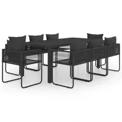 Garten-Essgruppe PVC Rattan | vidaXL : Größe - 9-tlg.