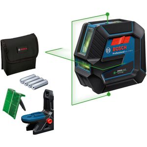 Bosch Kreuzlinienlaser 0601066M00, GCL 2-50 G, grüner Laser, selbstnivellierend, mit Tasche und Halterung